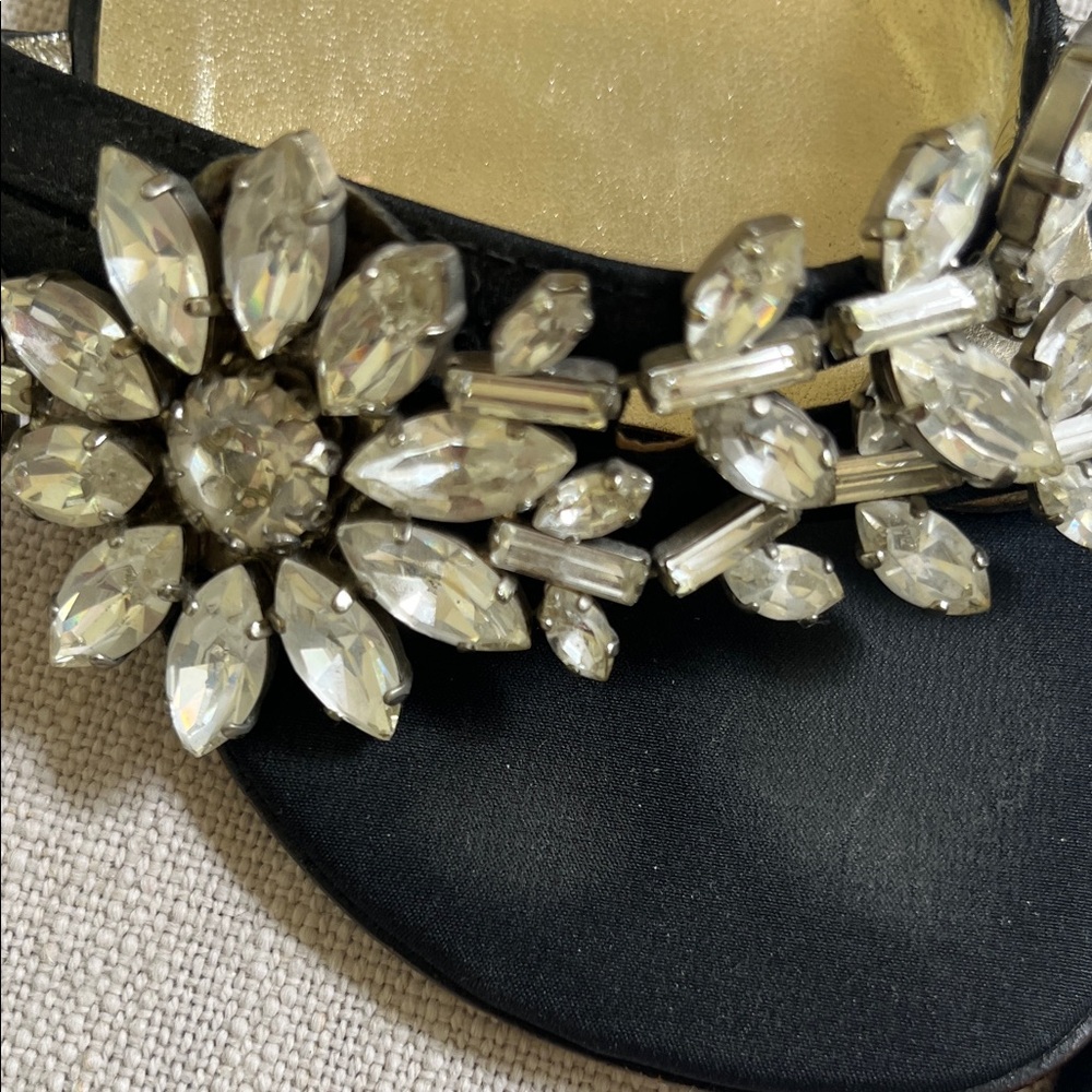 Dolce & Gabbana Black and Gold Crystal Mules Size 6 / Euro 36.5 - Picture 7 of 9